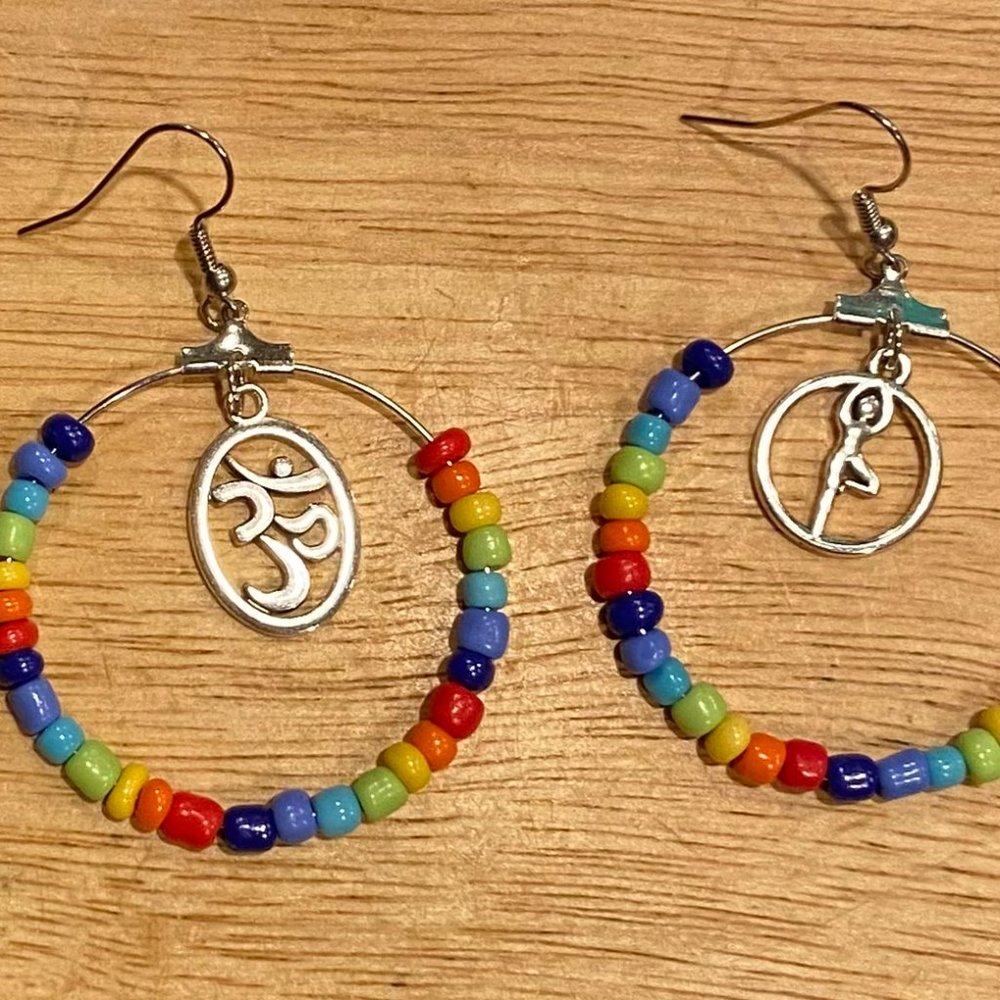 Namaste. Yoga Lovers Hoop Earrings